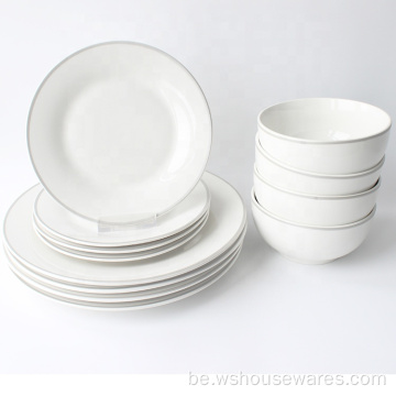 Добрая якасць 18pcs White Hotel Dinkware Set